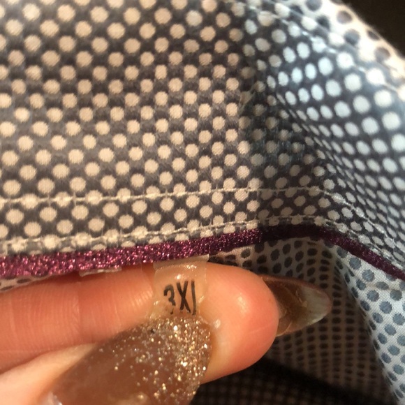 Bugatchi shaped fit fit two tone polka dot grey charcoal shirt cotton 3XL - Picture 11 of 11